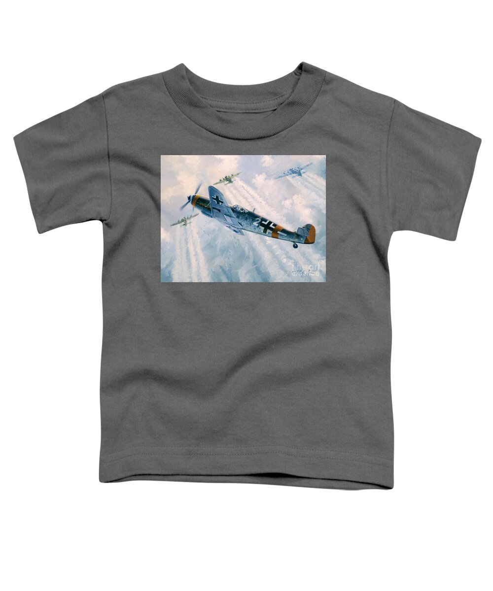 Aviation Art Print Toddler T-Shirt featuring the painting Familiarity Breeds Respect by Randy Green