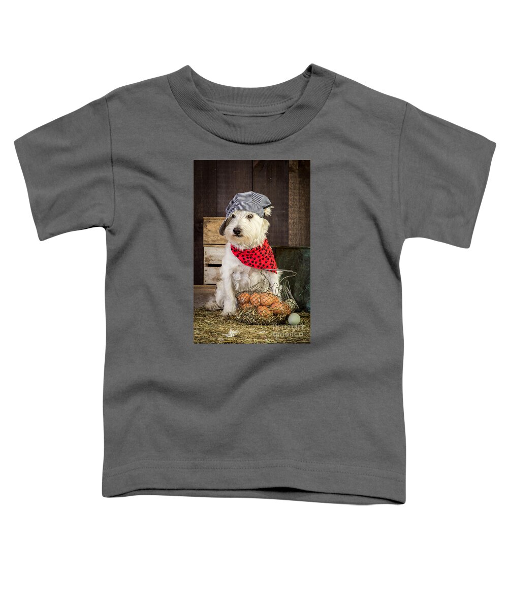 Farmer Toddler T-Shirt featuring the photograph Farmer Dog by Edward Fielding