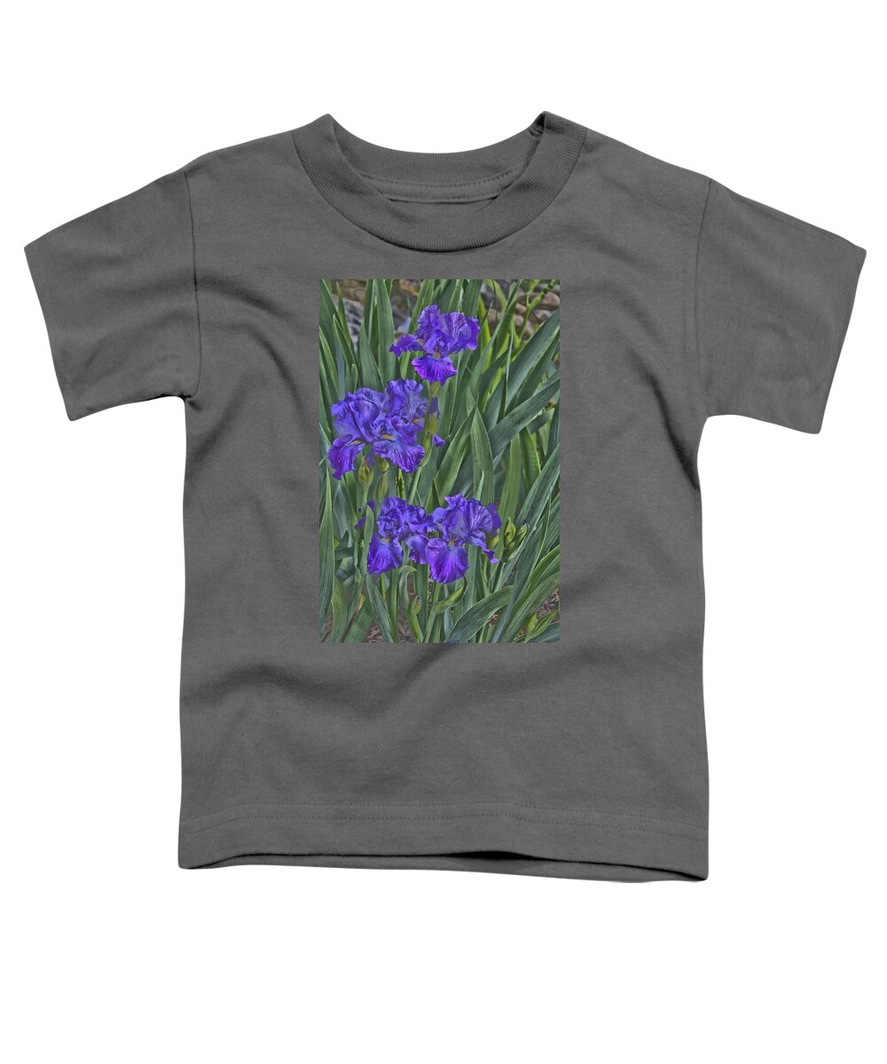 Flowers Toddler T-Shirt featuring the photograph Faux painted Irises by Penny Lisowski