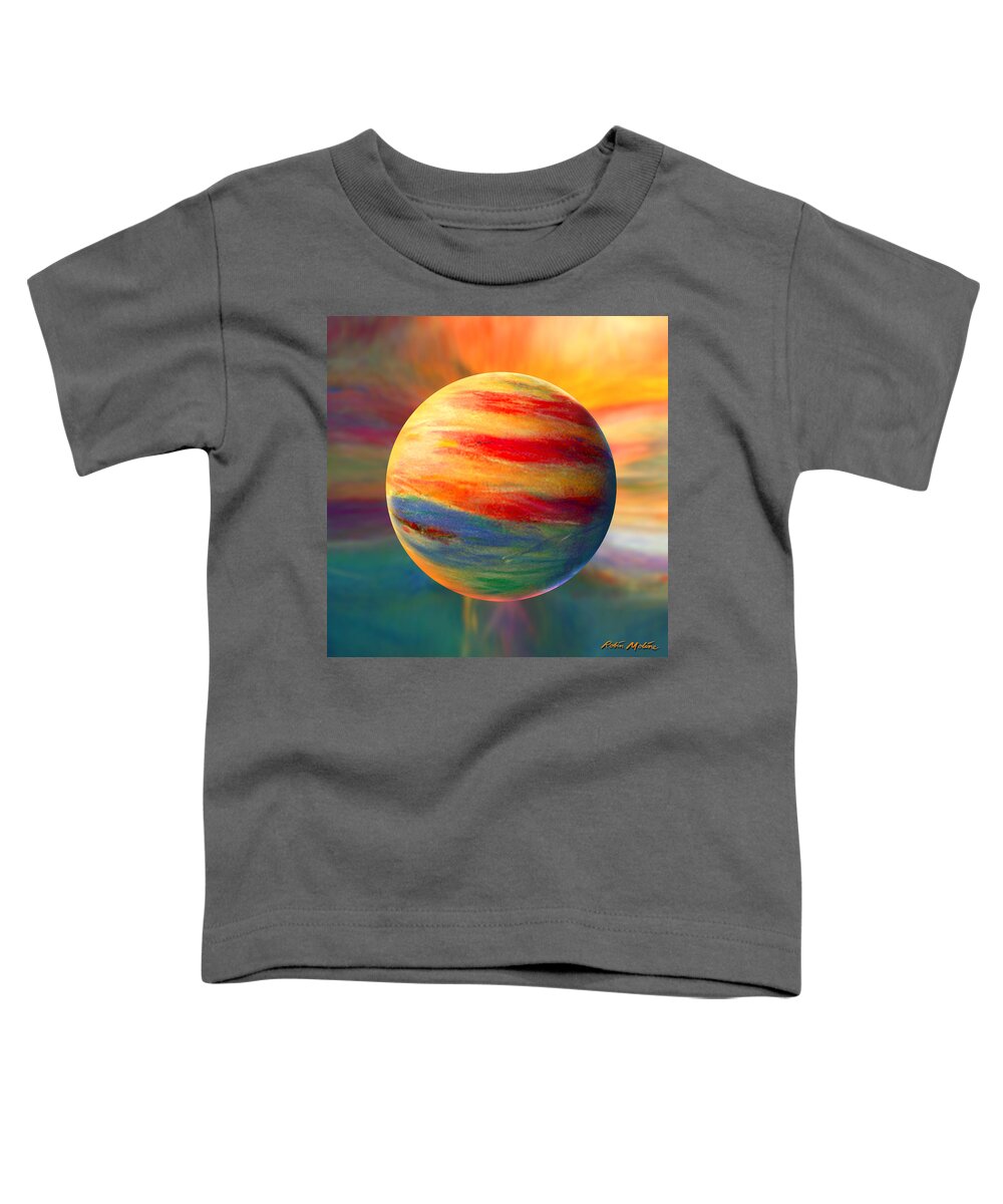 Fire Toddler T-Shirt featuring the painting Fire and Ice Ball by Robin Moline