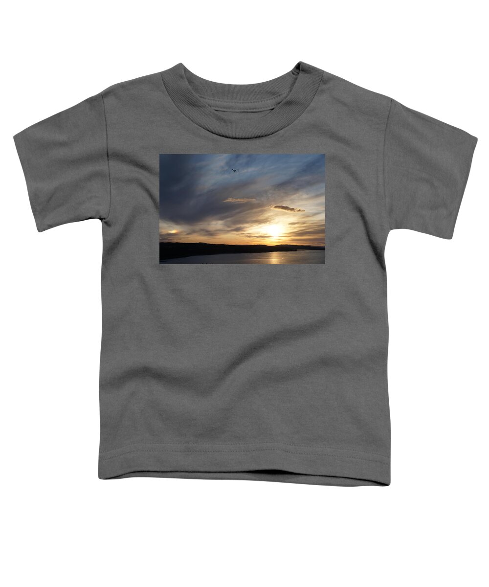 Firth Of Forth Toddler T-Shirt featuring the photograph Firth of Forth in the sunset by Elena Perelman