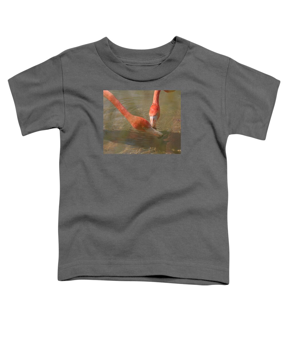 Flamingo Toddler T-Shirt featuring the photograph A Pair of Flamingoes by Valerie Collins