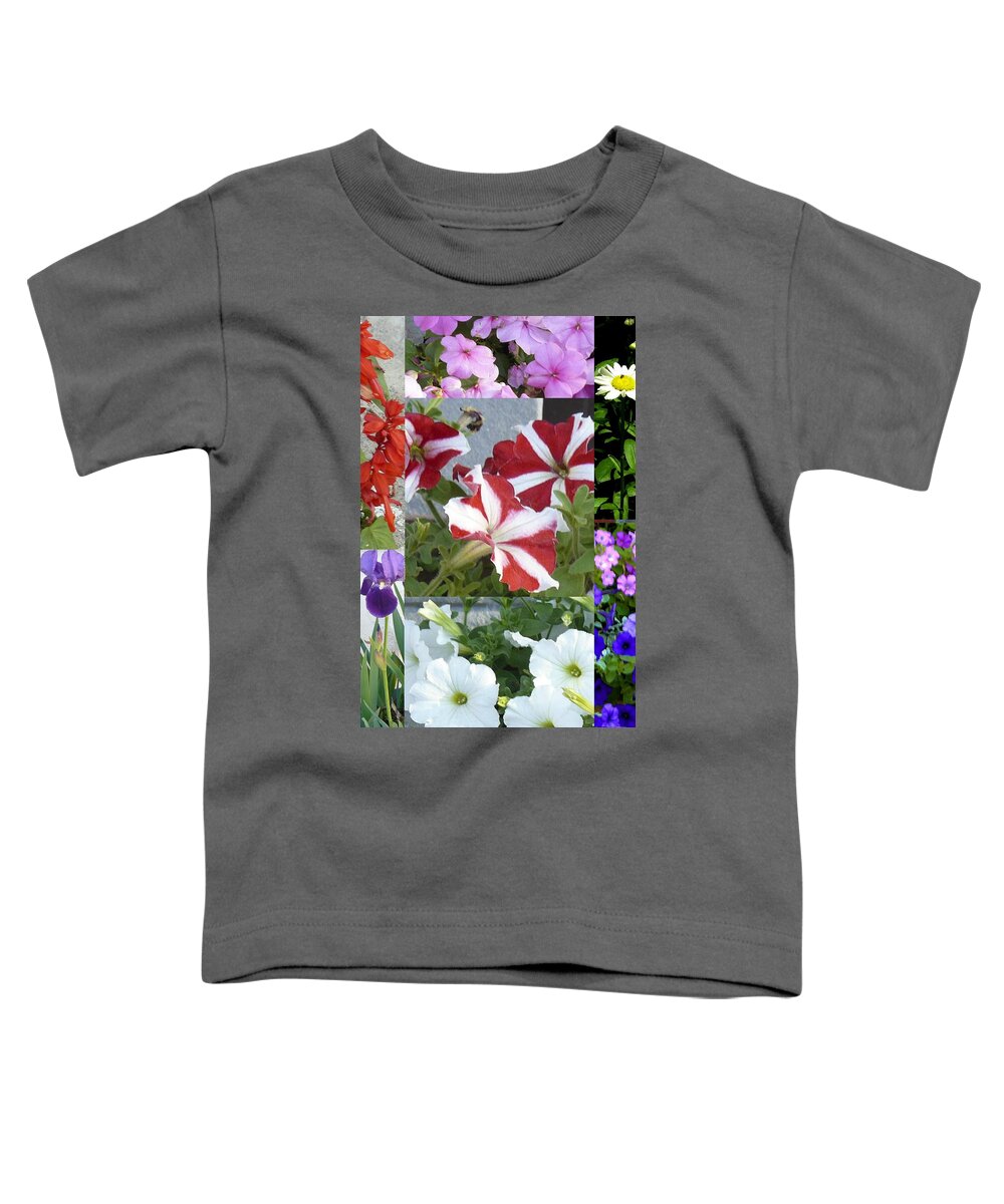Flowers Toddler T-Shirt featuring the photograph Flower Gardens Montage by Mary Ann Leitch