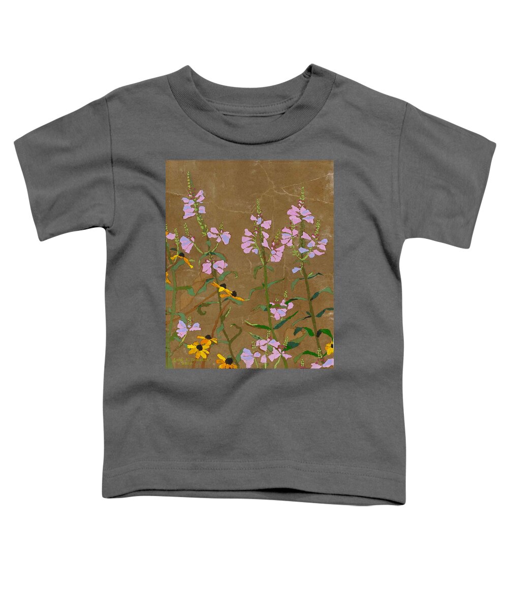 Floral Toddler T-Shirt featuring the painting For Jack From Woodstock by Leah Tomaino