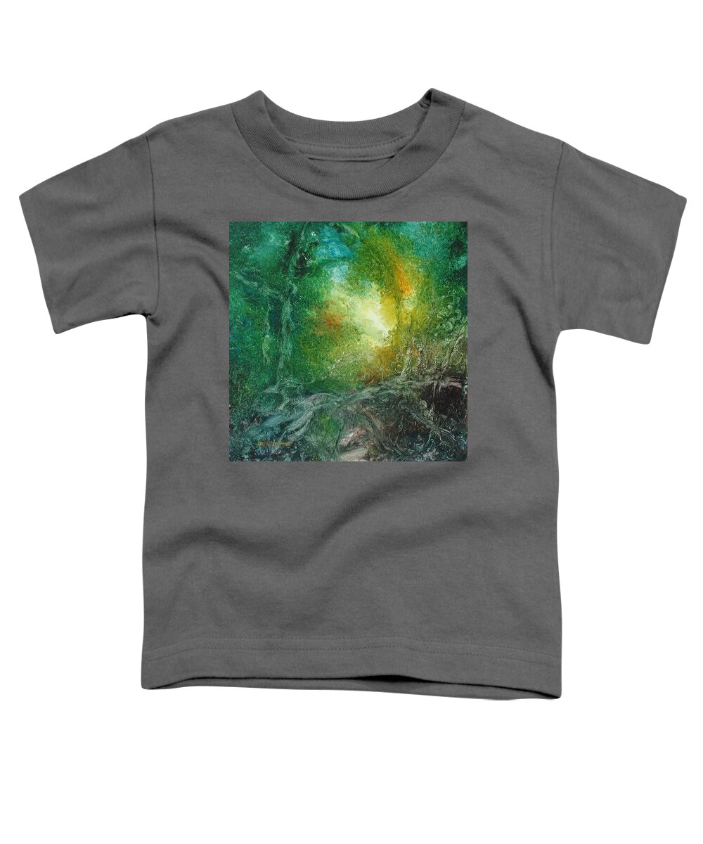 David Ladmore Toddler T-Shirt featuring the painting Forest Light 27 by David Ladmore