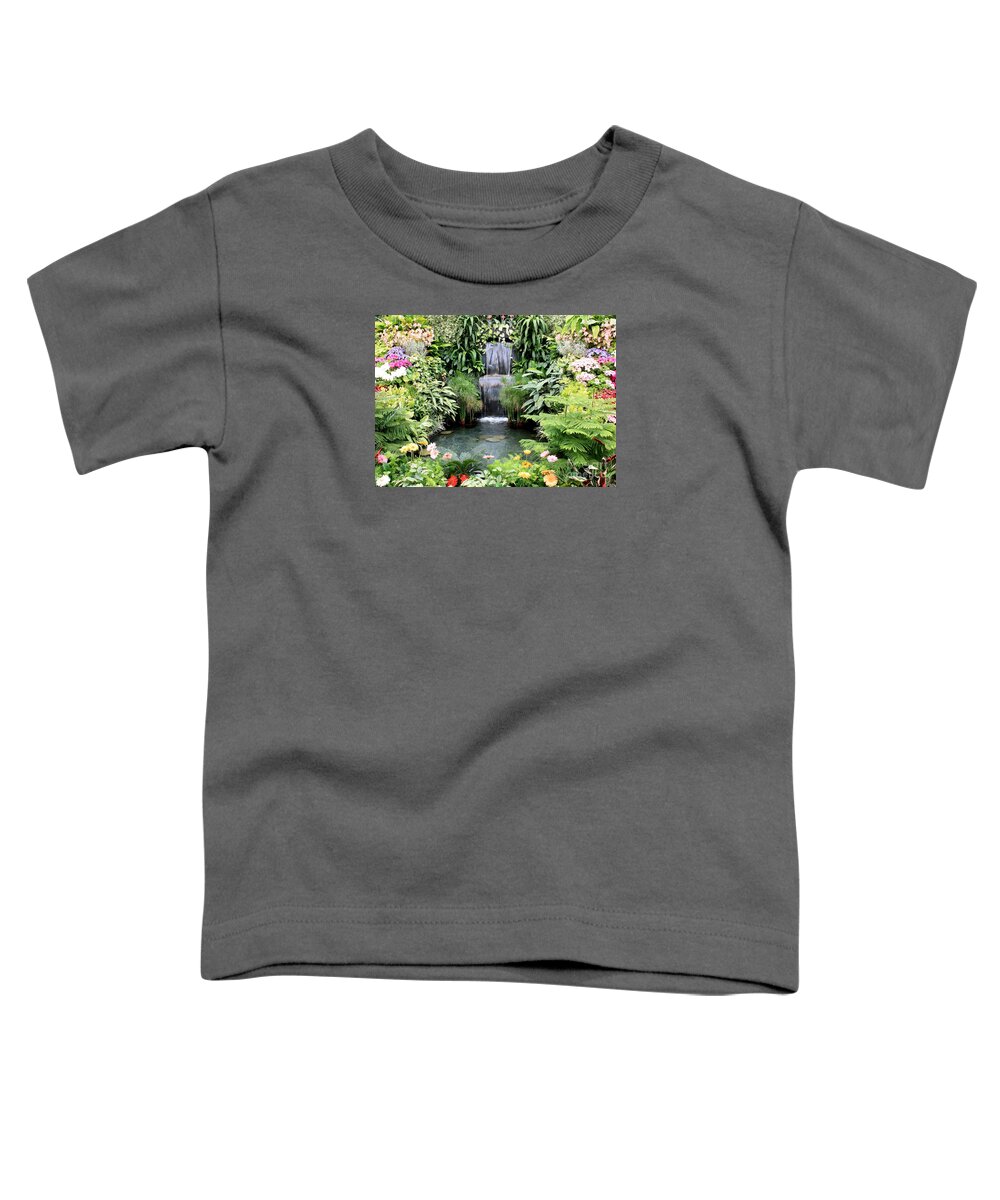 Garden Toddler T-Shirt featuring the photograph Garden Waterfall by Carol Groenen