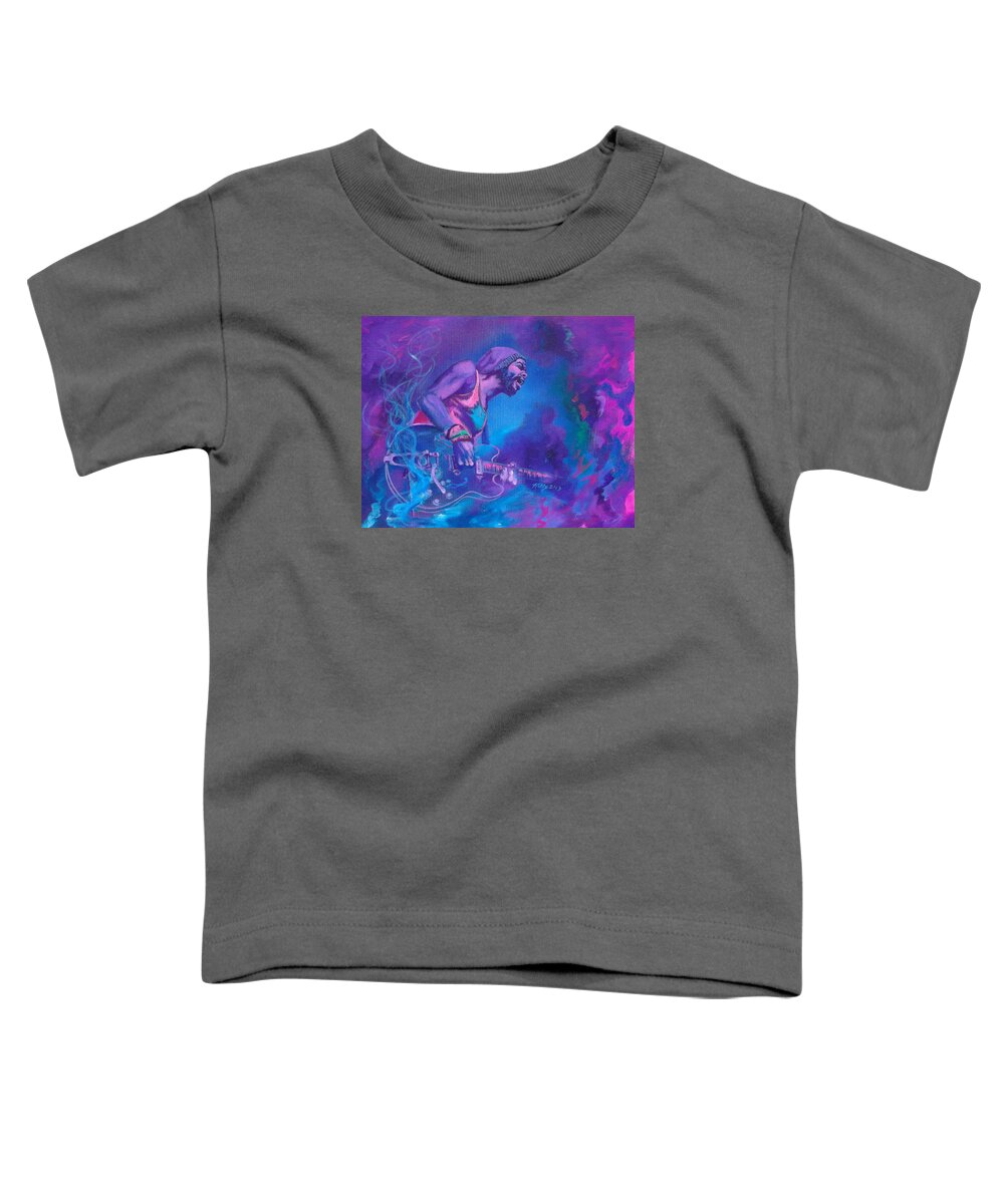 Abstract Toddler T-Shirt featuring the painting Gary Clark Jr. by Kathleen Kelly Thompson