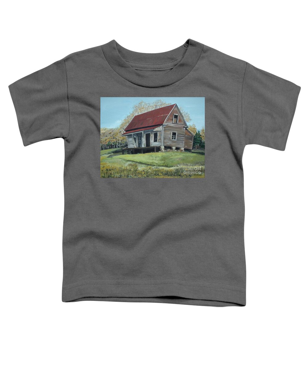 Gates Chapel Toddler T-Shirt featuring the painting Gates Chapel - Ellijay GA - Old Homestead by Jan Dappen