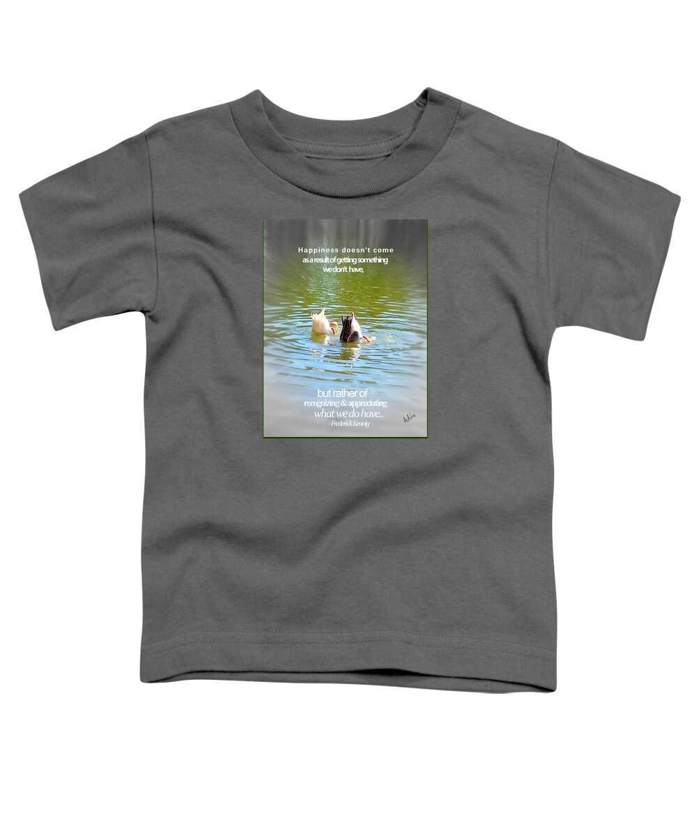 Ducks Toddler T-Shirt featuring the photograph Getting Happiness by Maria Aduke Alabi