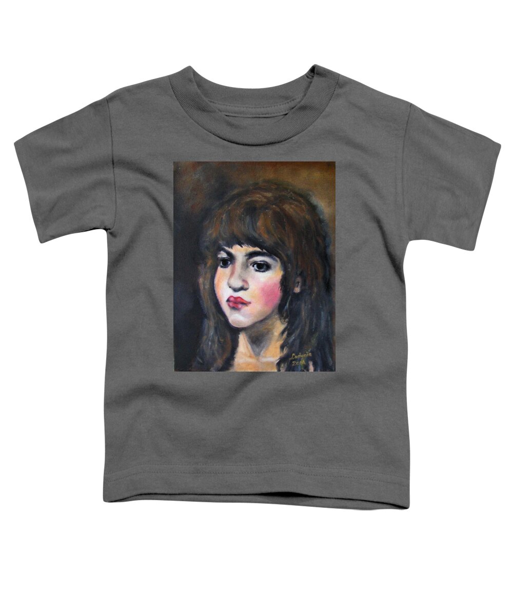 Art Toddler T-Shirt featuring the painting Girl by Ryszard Ludynia