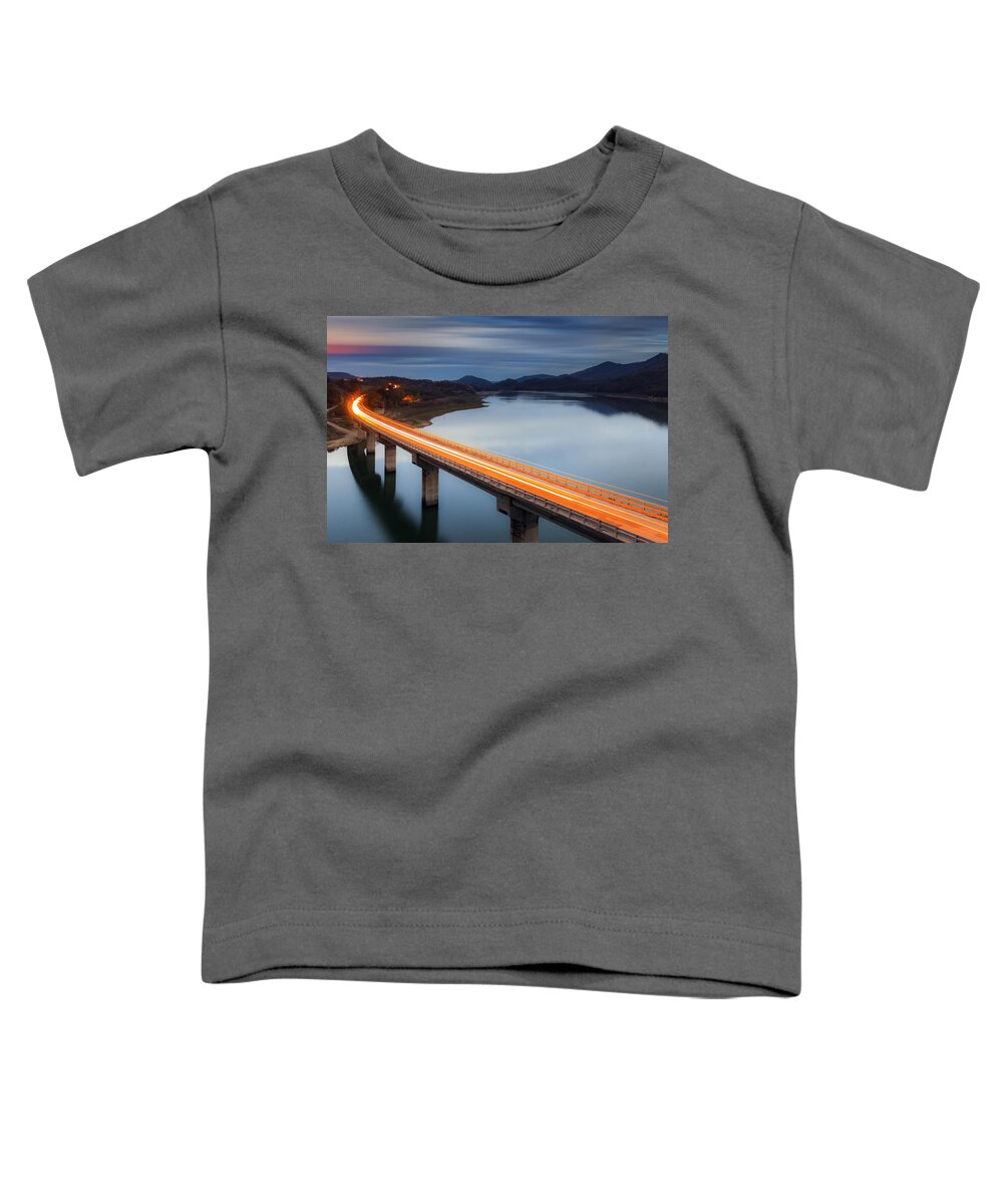 Bulgaria Toddler T-Shirt featuring the photograph Glowing Bridge by Evgeni Dinev