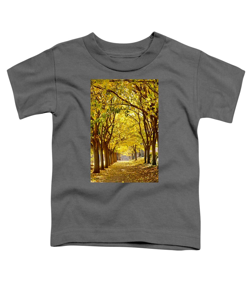 Beauty Toddler T-Shirt featuring the photograph Golden Canopy by KG Thienemann