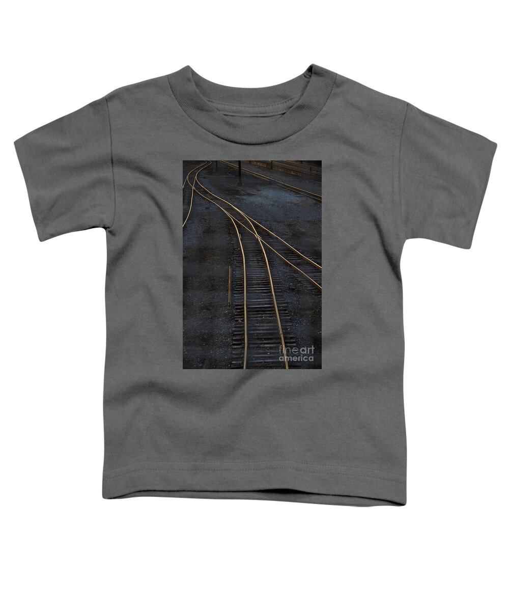 Black Toddler T-Shirt featuring the photograph Golden Tracks by Margie Hurwich