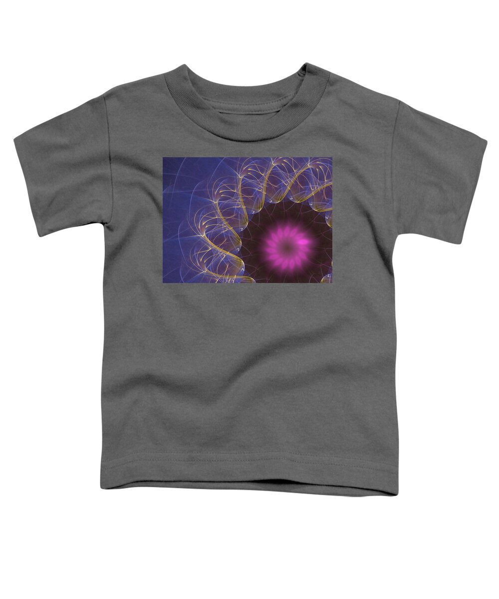 Mandala Toddler T-Shirt featuring the digital art Golden Waves by Ricky Barnard