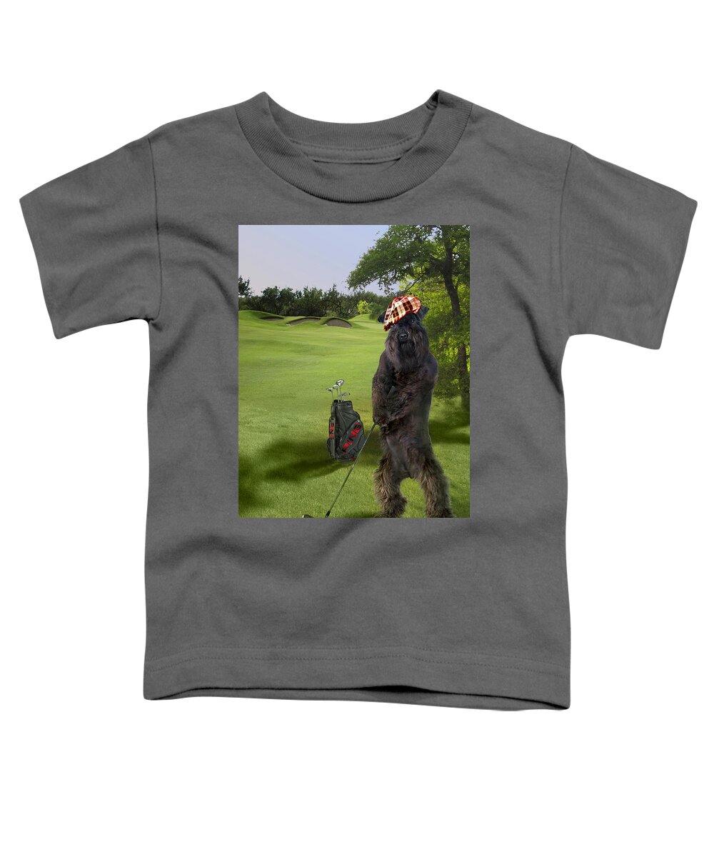 Golfing Terrier Toddler T-Shirt featuring the digital art Golfing Terrier by Regina Femrite