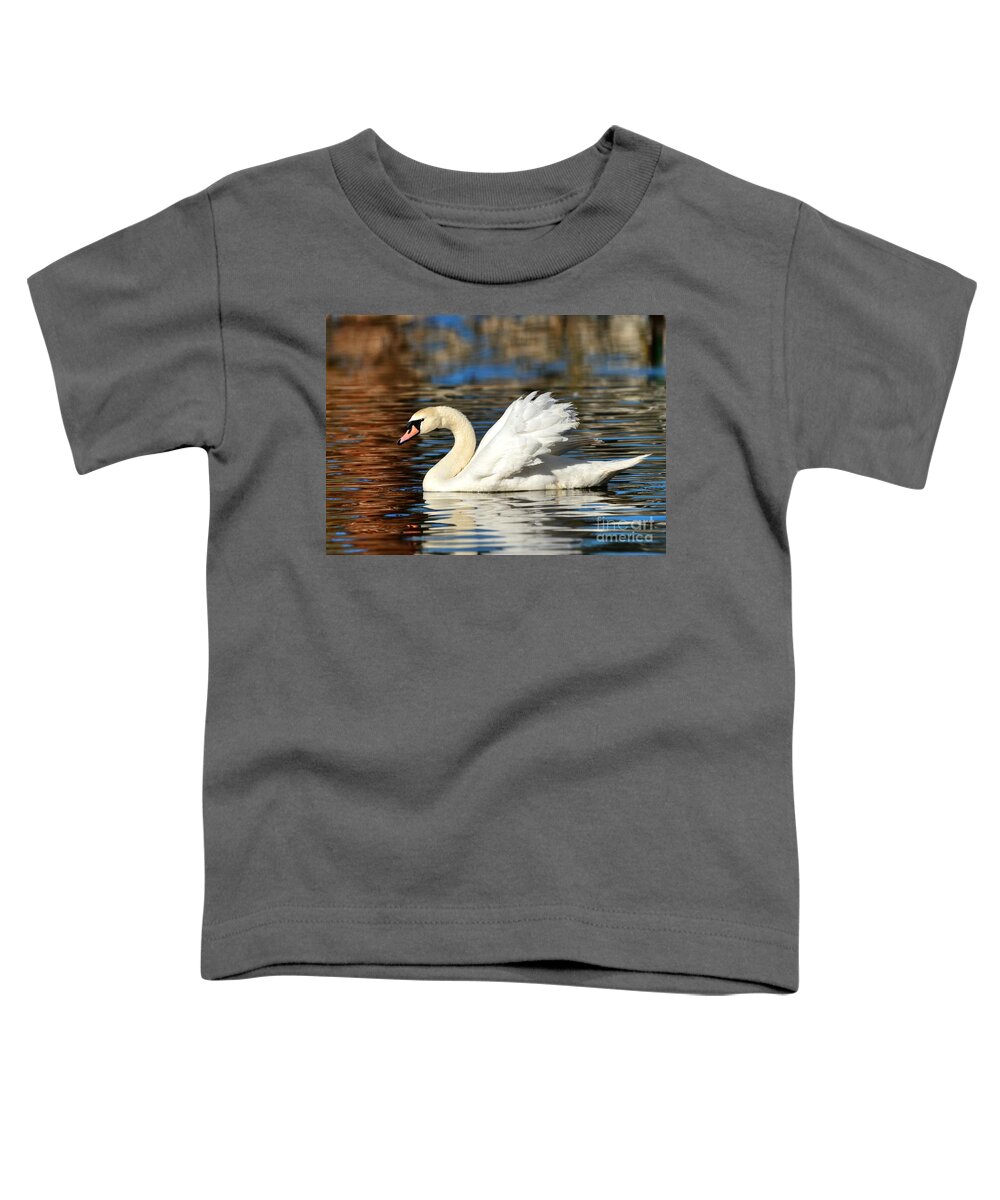 Swan Toddler T-Shirt featuring the photograph Graceful Swan by Kathy Baccari