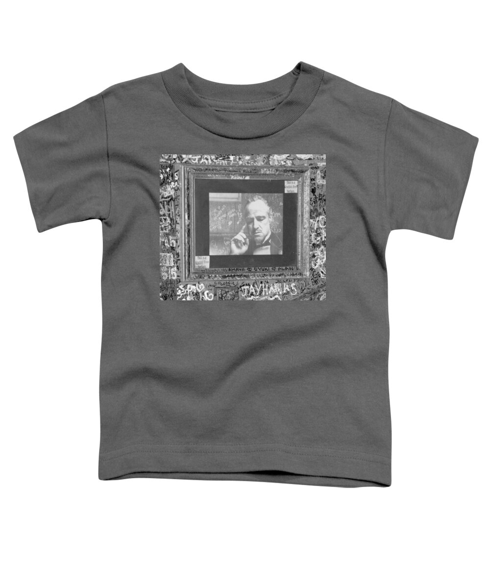 Chicago Toddler T-Shirt featuring the photograph Graffiti Wall in B and W by Caroline Stella