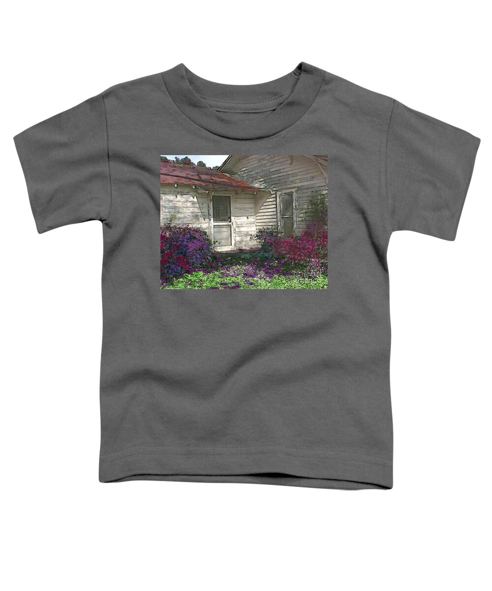 Old House Toddler T-Shirt featuring the photograph Granny's Garden by Lee Owenby