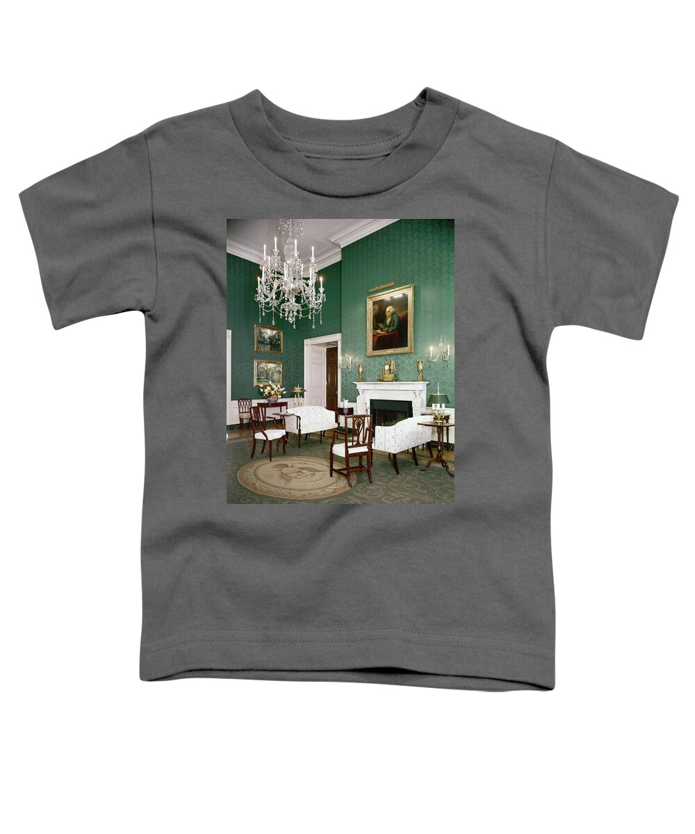 Home Toddler T-Shirt featuring the photograph Green Room In The White House by Tom Leonard