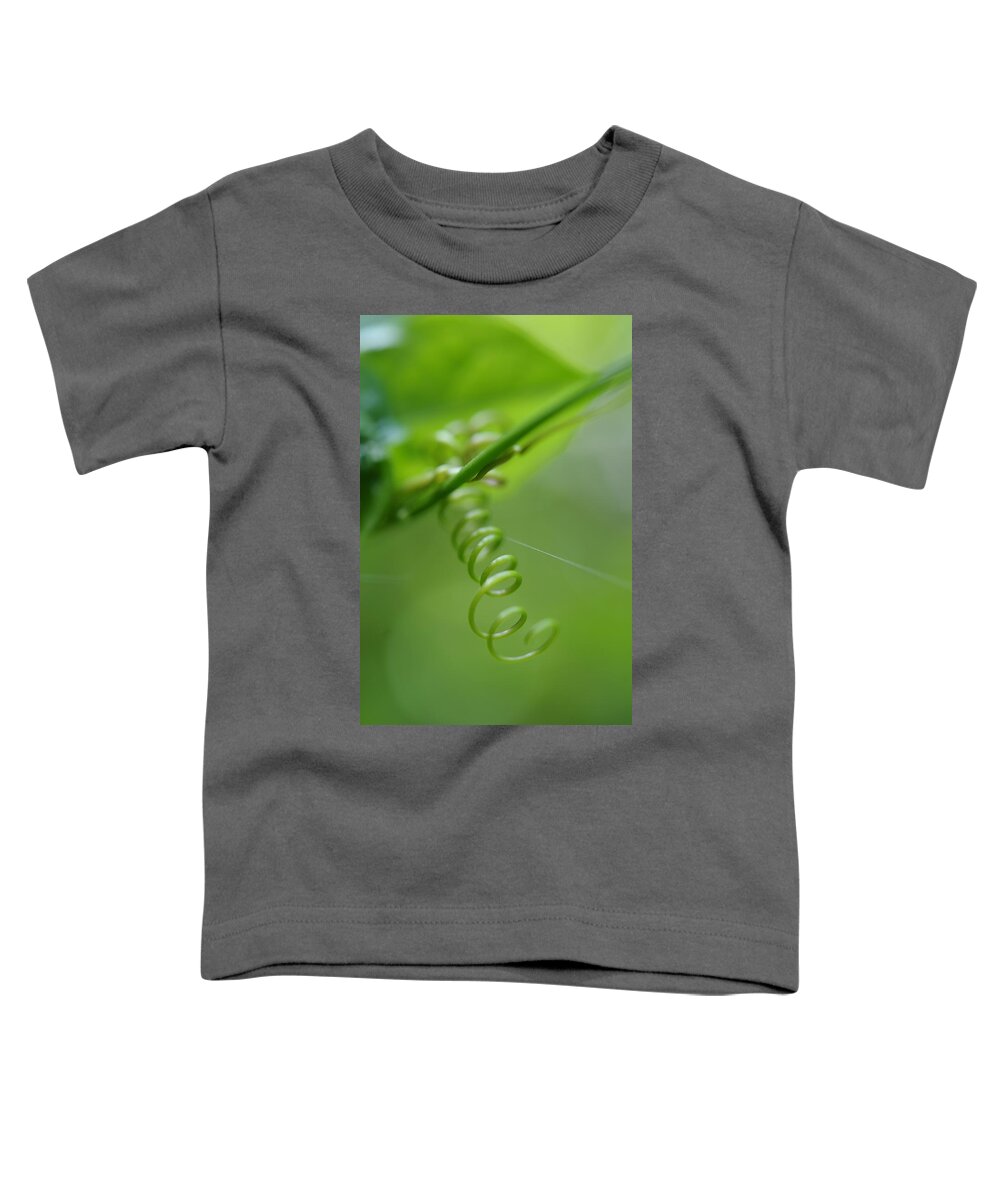 Macro Toddler T-Shirt featuring the photograph Green Spiral by Jenny Rainbow