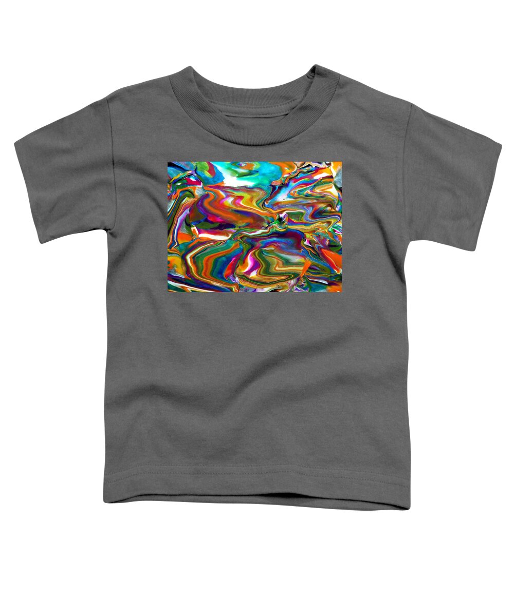 Abstract Toddler T-Shirt featuring the mixed media Groovy by Deborah Stanley