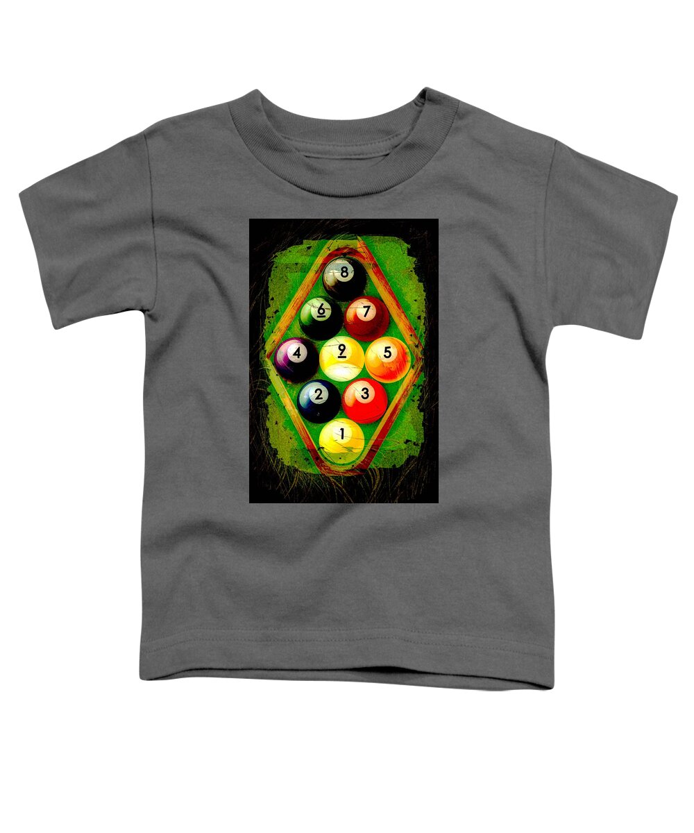 Nine Toddler T-Shirt featuring the photograph Grunge Style 9 Ball Rack by David G Paul