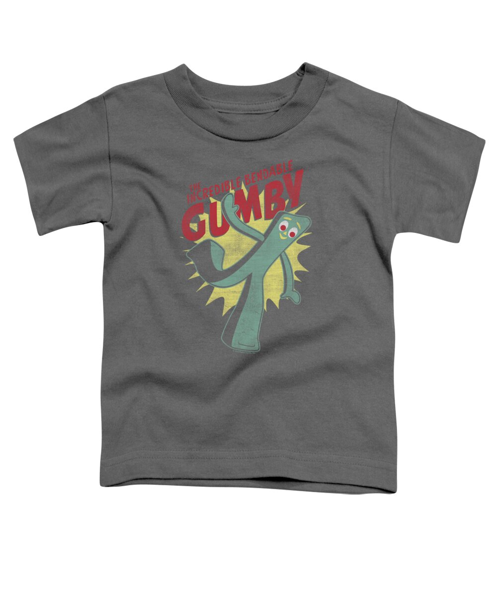 Gumby Toddler T-Shirt featuring the digital art Gumby - Bendable by Brand A
