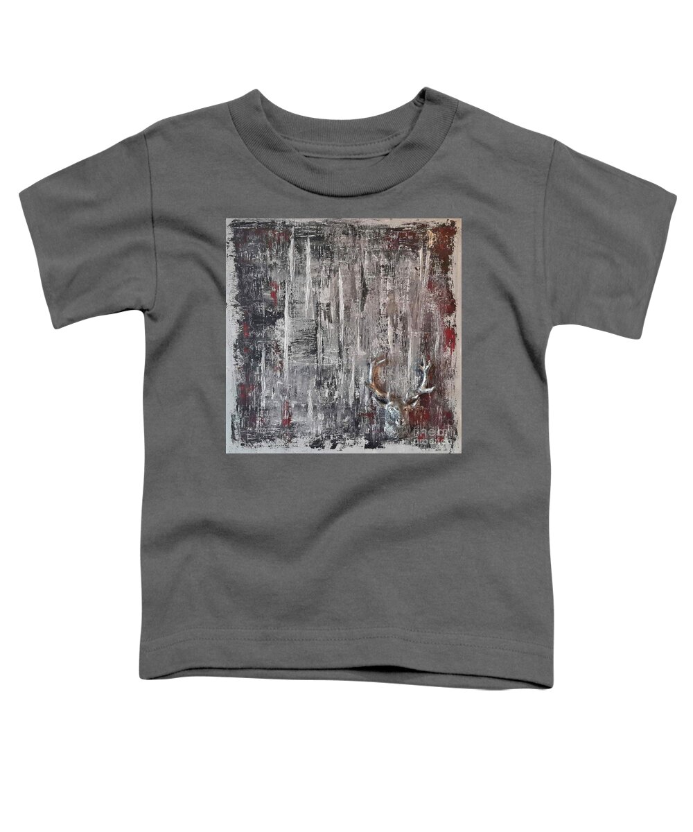 Abstract Painting Strcutured Mix Toddler T-Shirt featuring the painting H3 - platzhirsch by KUNST MIT HERZ Art with heart