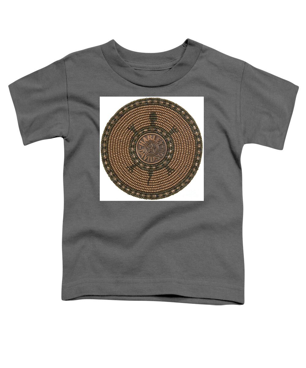 Turtle Toddler T-Shirt featuring the mixed media Harley Davidson II by Douglas Limon