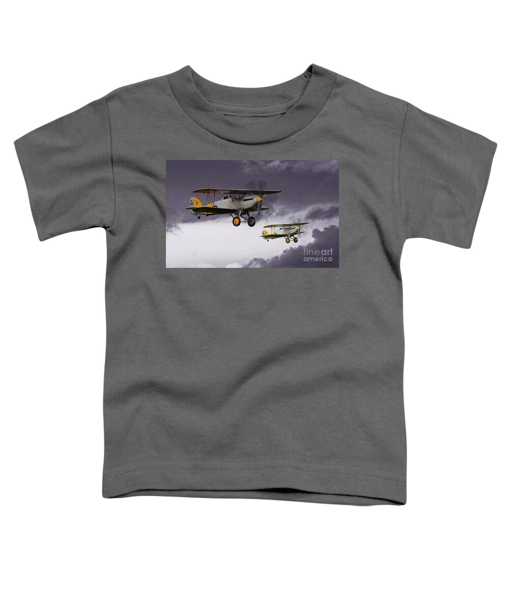 Hawker Nimrod Ii Toddler T-Shirt featuring the digital art Hawker Nimrod II by Airpower Art