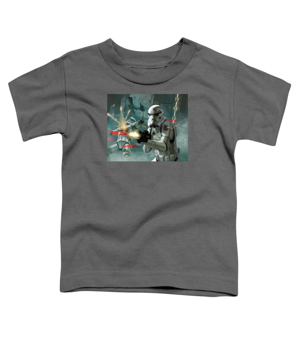 Star Wars Toddler T-Shirt featuring the digital art Heavy Storm Trooper - Star Wars the Card Game by Ryan Barger