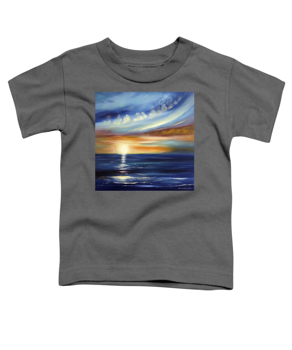 Sunset Toddler T-Shirt featuring the painting Here It Goes 2 by Gina De Gorna