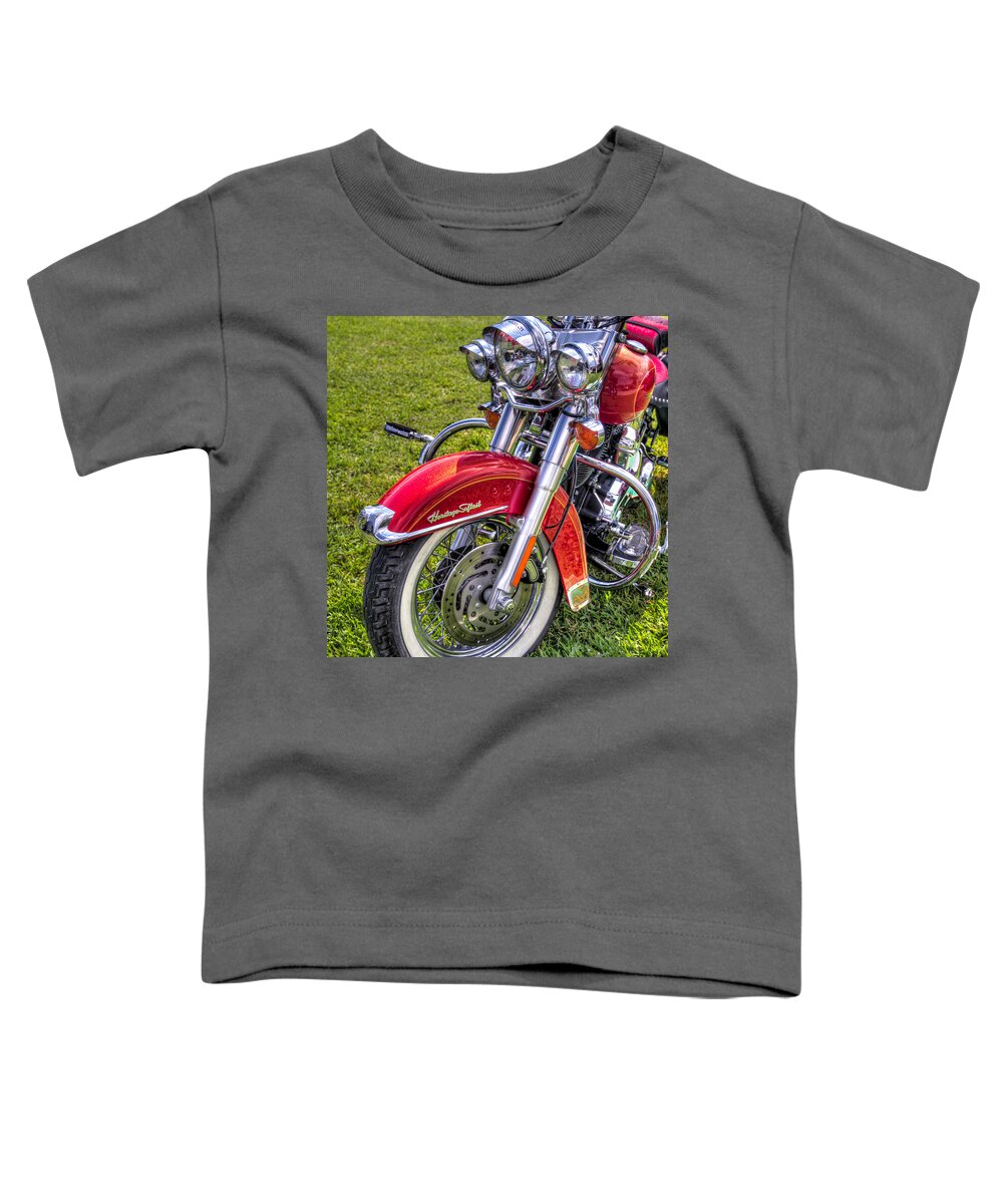 Auto Toddler T-Shirt featuring the photograph Heritage Softail by Tim Stanley