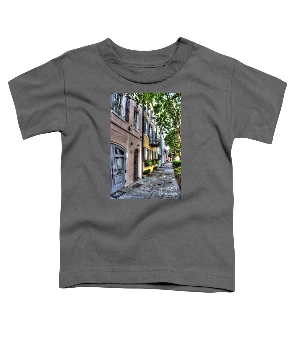 Rainbow Row Toddler T-Shirt featuring the photograph Historic Rainbow Row by Dale Powell
