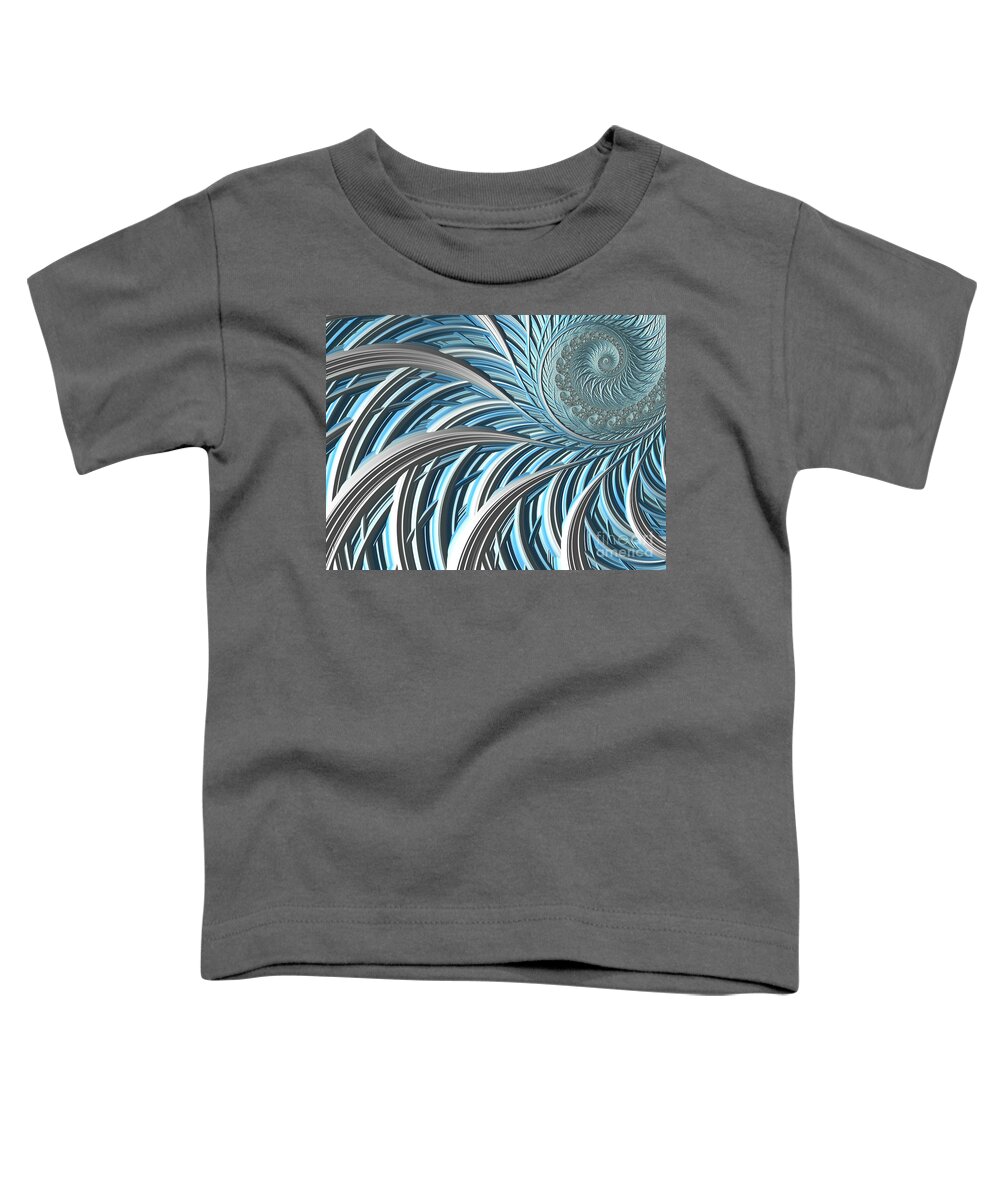 #art #print #fractal #blue #happijar Toddler T-Shirt featuring the digital art Hj-btr by Vix Edwards