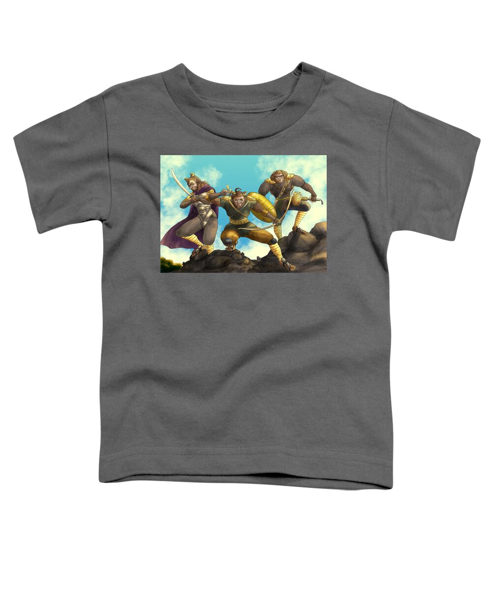 Wurtherington Toddler T-Shirt featuring the painting Hoargg Warriors by Reynold Jay