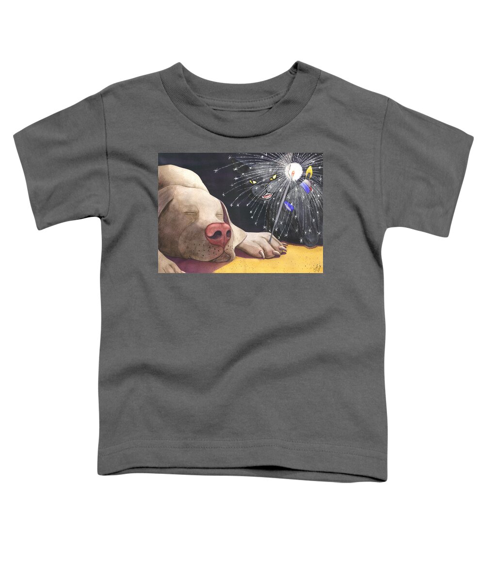 Cat Toddler T-Shirt featuring the painting Hot Foot by Catherine G McElroy