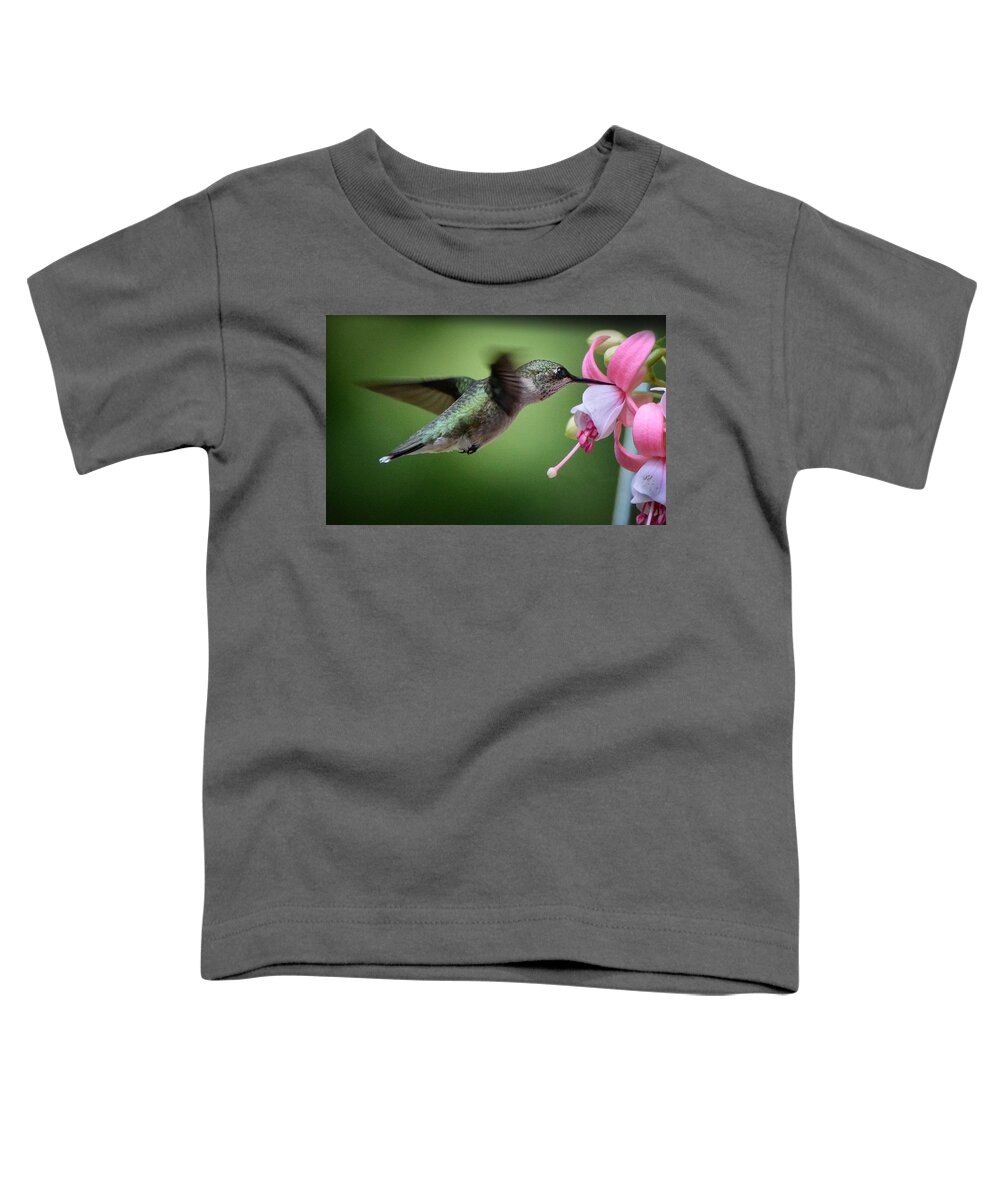 Hummingbird Toddler T-Shirt featuring the photograph Hummingbird Carbs by Amy Porter
