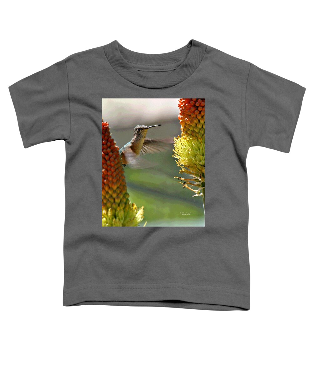 Hummingbird Toddler T-Shirt featuring the photograph Hummingbird Feeding by Matalyn Gardner