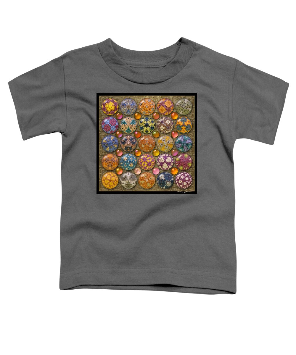 Glass Toddler T-Shirt featuring the digital art Hyperbolicrochet Kaleidoscope Quilt by Ann Stretton