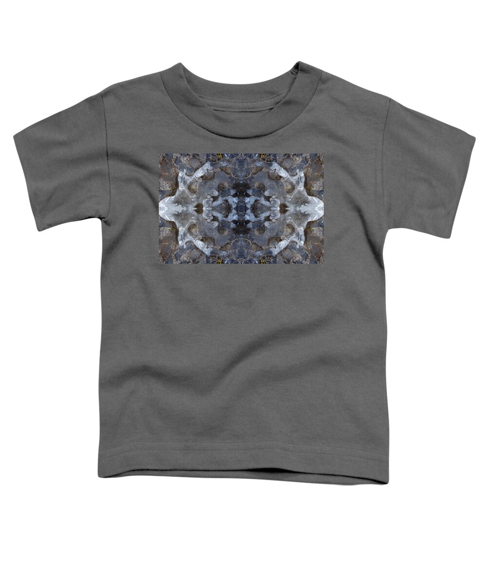 Cold Toddler T-Shirt featuring the digital art Ice kaleidoscope 1 by Steve Ball