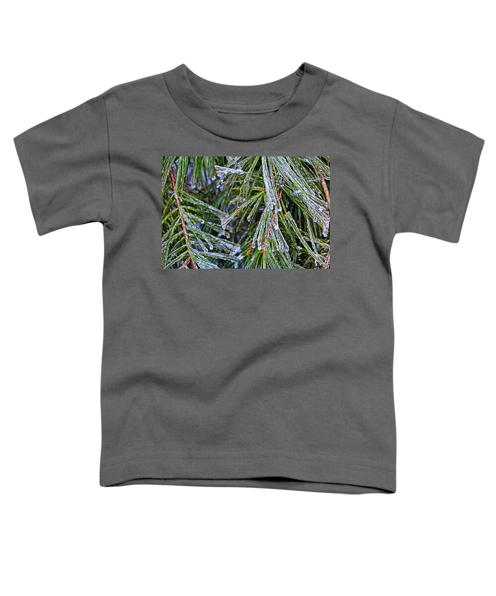 Ice Toddler T-Shirt featuring the photograph Ice On Pine Needles by Daniel Reed