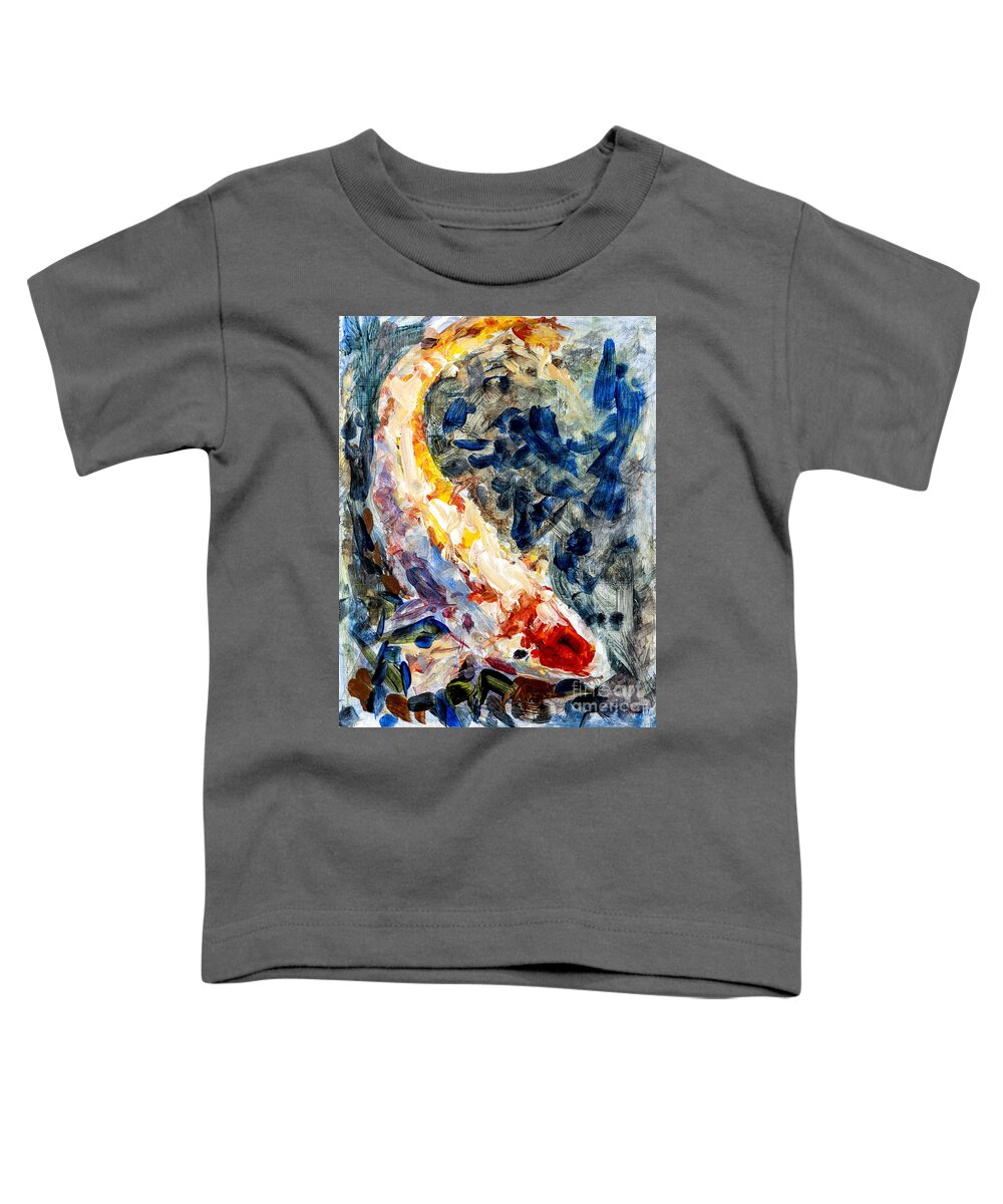 Acrylic Paintings Toddler T-Shirt featuring the photograph Impressionistic Koi by Timothy Hacker
