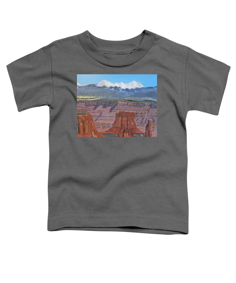 Landscape Toddler T-Shirt featuring the painting In the Canyonlands Utah by Linda Feinberg