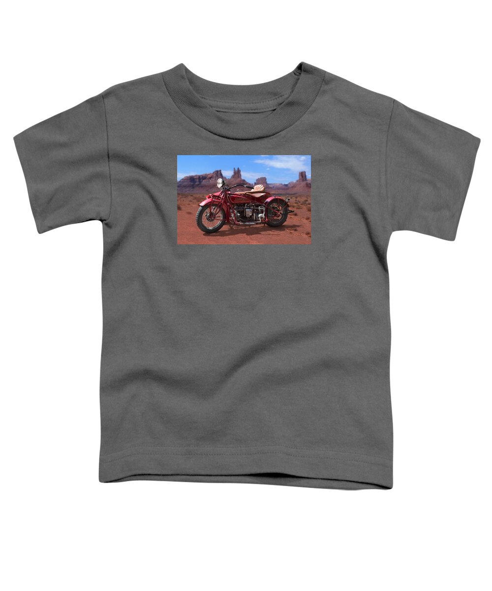 Indian Motorcycle Toddler T-Shirt featuring the photograph Indian 4 Sidecar 2 by Mike McGlothlen