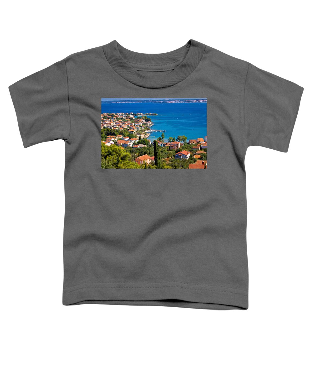 Croatia Toddler T-Shirt featuring the photograph Island of Ugljan colorful coastline by Brch Photography