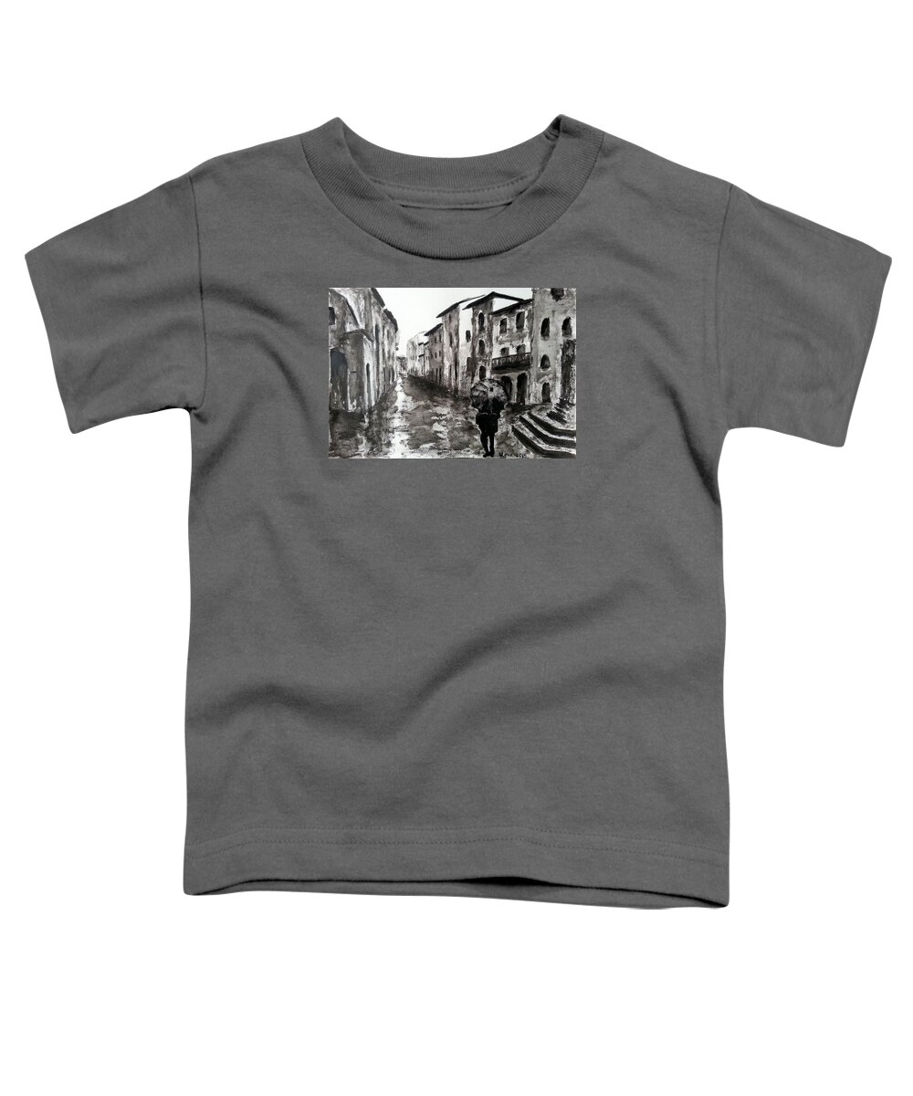 Italy Toddler T-Shirt featuring the drawing Italy series 3 by Uma Krishnamoorthy
