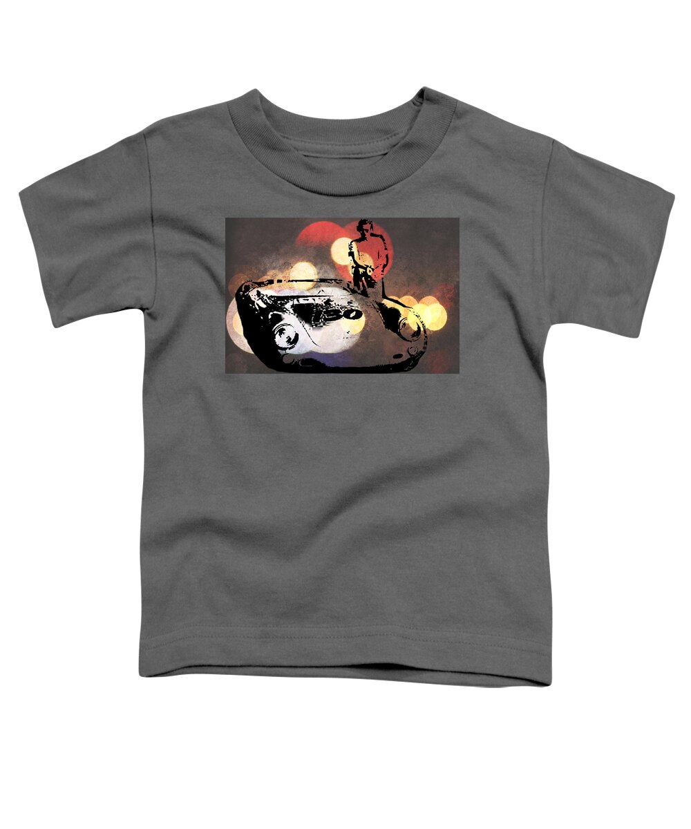Feature Art Toddler T-Shirt featuring the digital art James Dean and Little Bastard by Paulette B Wright