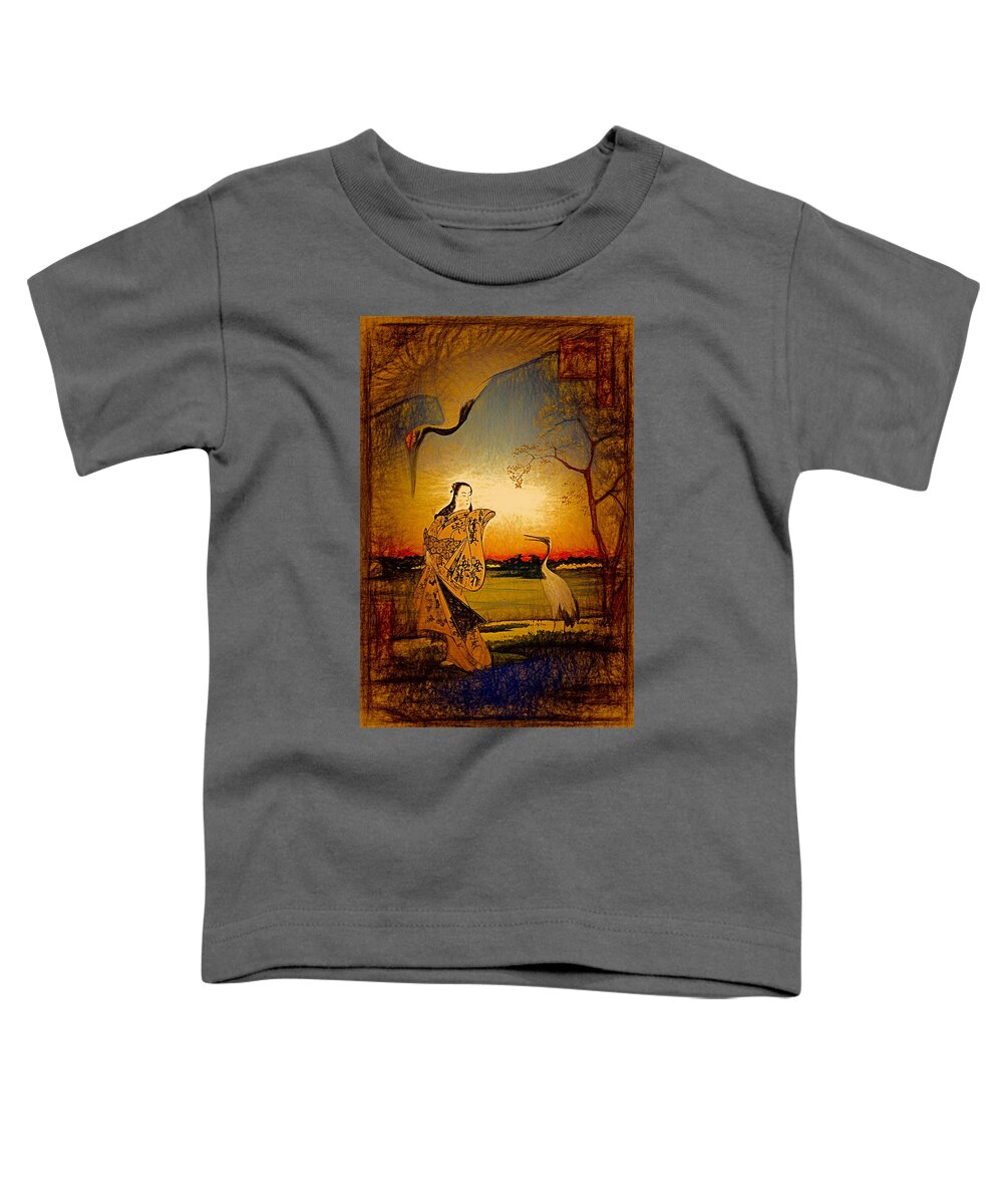 Japan Toddler T-Shirt featuring the painting Japanese Garden by Shannon Story