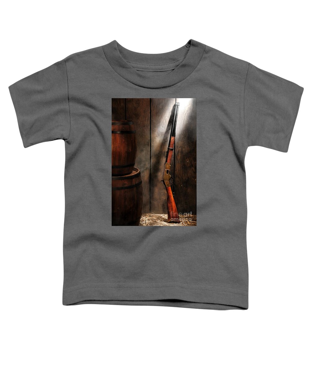 Western Toddler T-Shirt featuring the photograph Keeping the Stockroom by Olivier Le Queinec